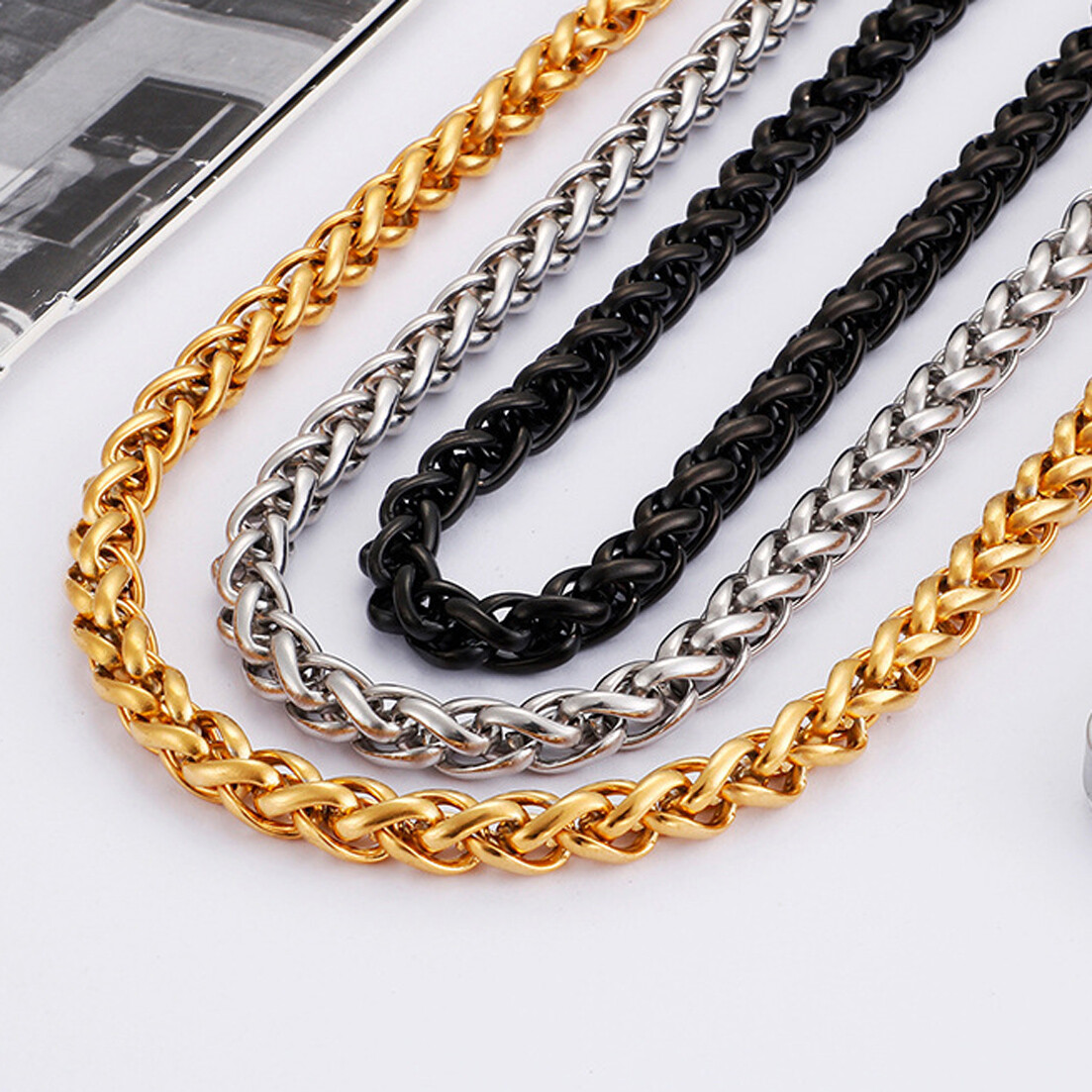 3/4/5/6/7mm Fashion Women Mens Chain 316L Stainless Steel Necklace Jewelry Gift