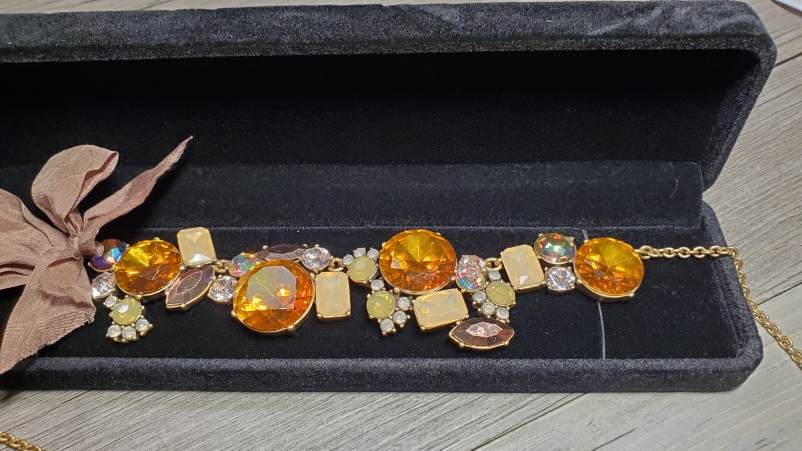 J Crew Chunky Mixed Crystal Multi Color Stone 20″ Statement Necklace