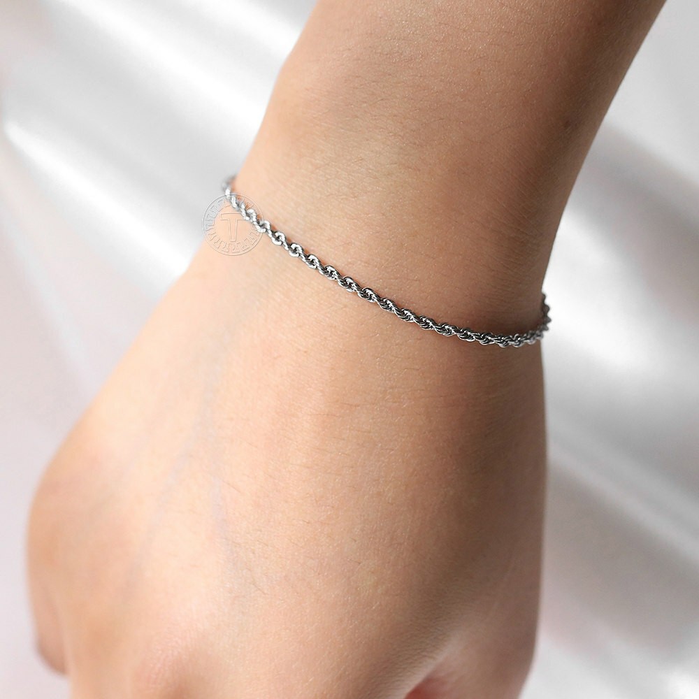 USA Stock 2/3/4/8/10mm Rope Chain Necklace For Men Women Stainless Steel