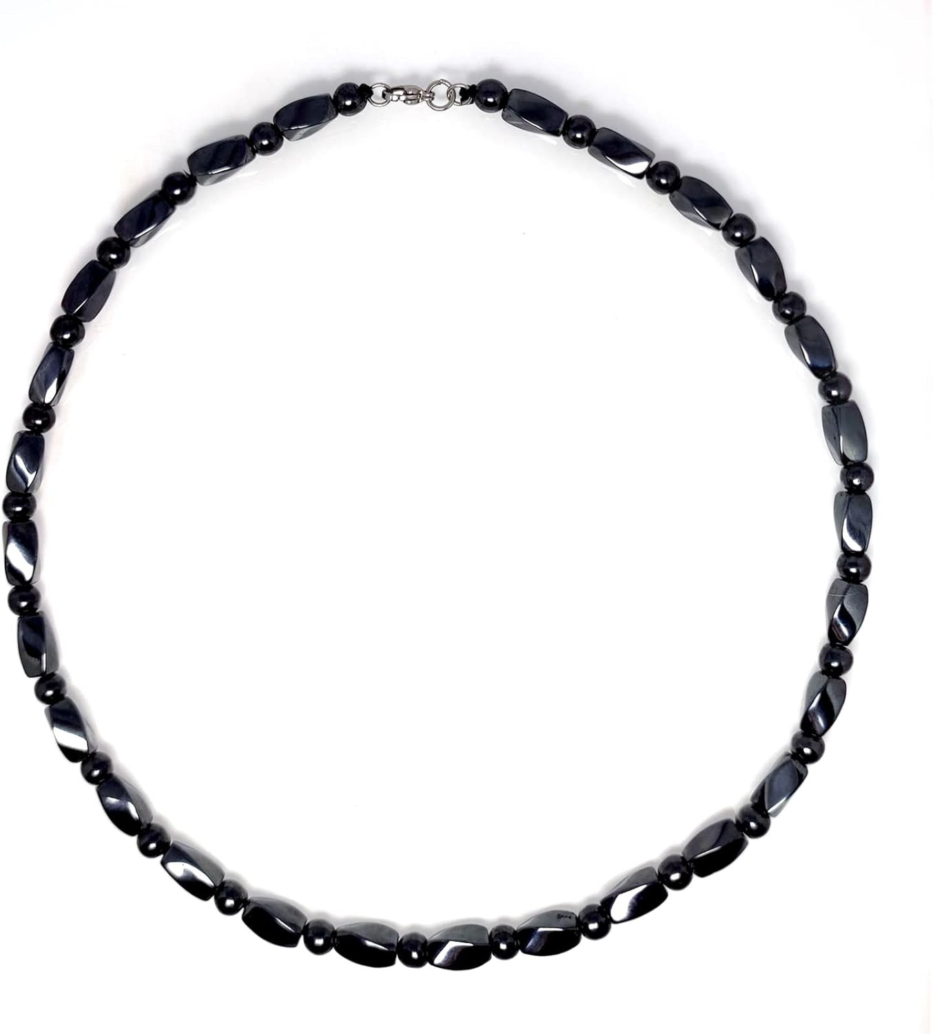 Magnetic Therapy Necklace – Black Obsidian & Hematite – Unisex Adult – Fas Jewel
