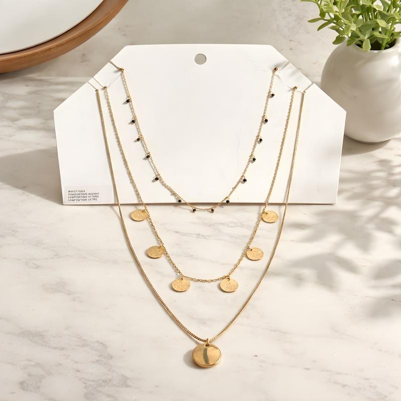 H&m Gold Layered Coin Chain Necklace Size 40cm