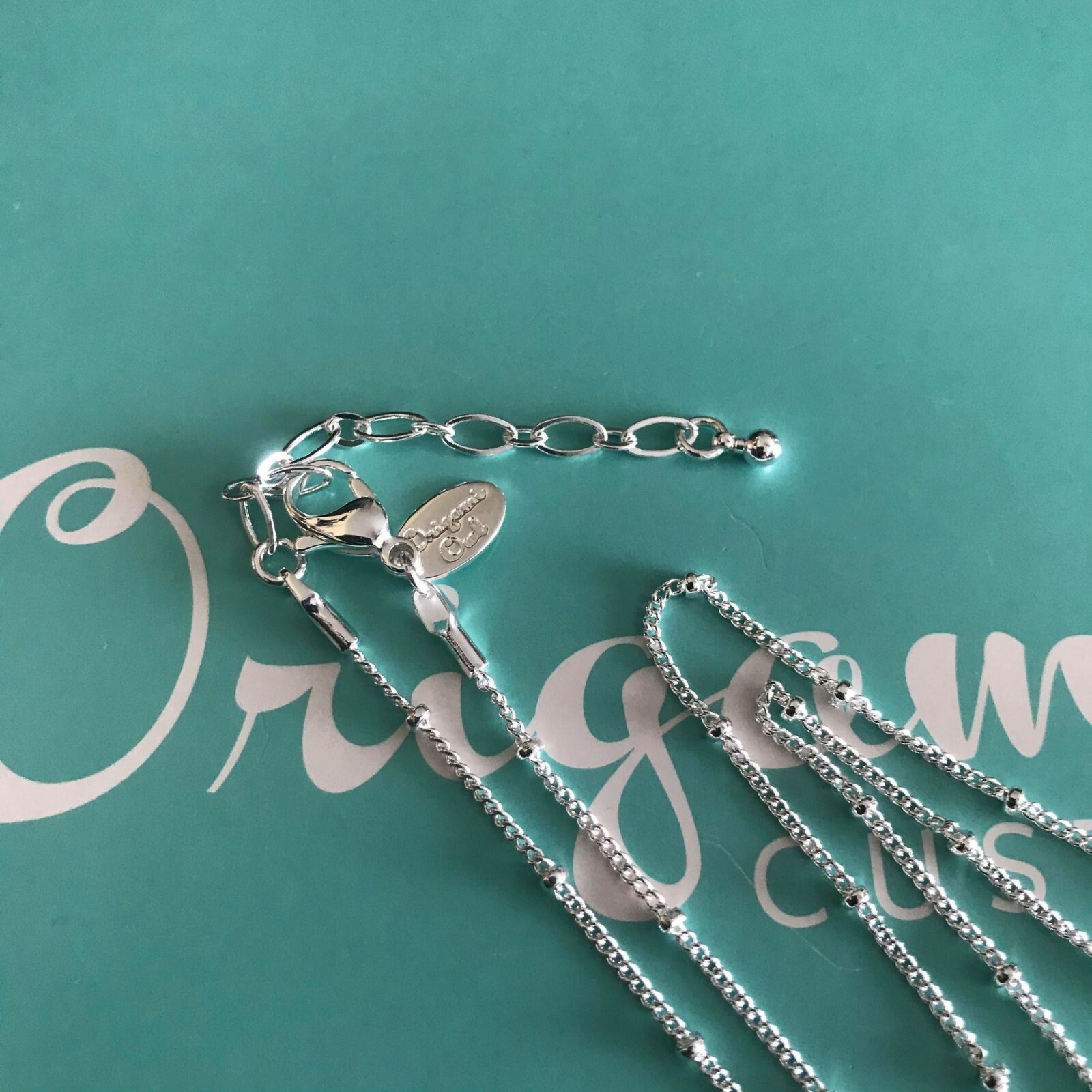 Authentic Origami Owl 16-18″ Silver Ball Station Chain “New”