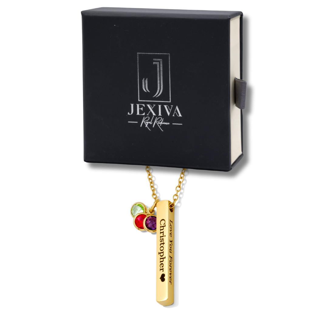 Personalized Name Engraved Bar Necklace for Women/Men