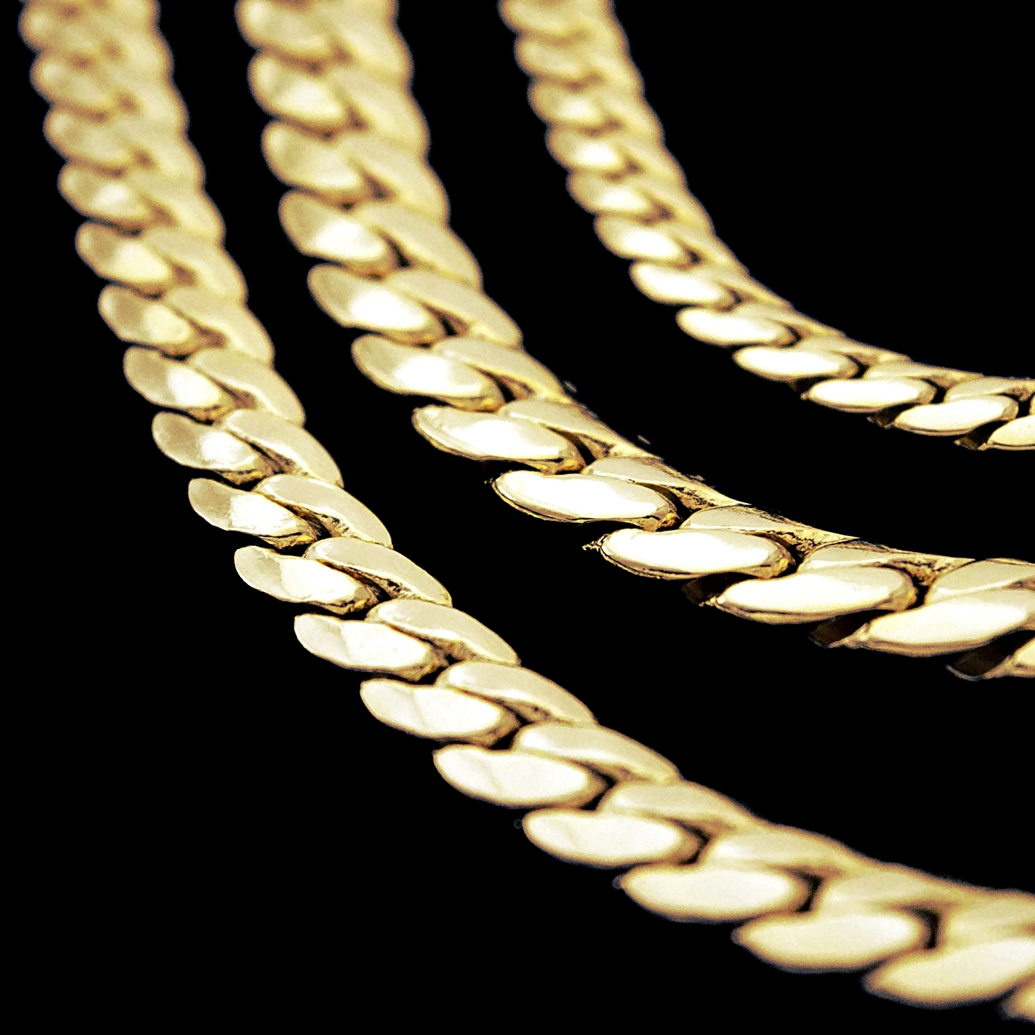 Miami Cuban Link Chain 14k Yellow Gold Plated 5-12 mm Wide 20″ 24″ 30″ Necklace