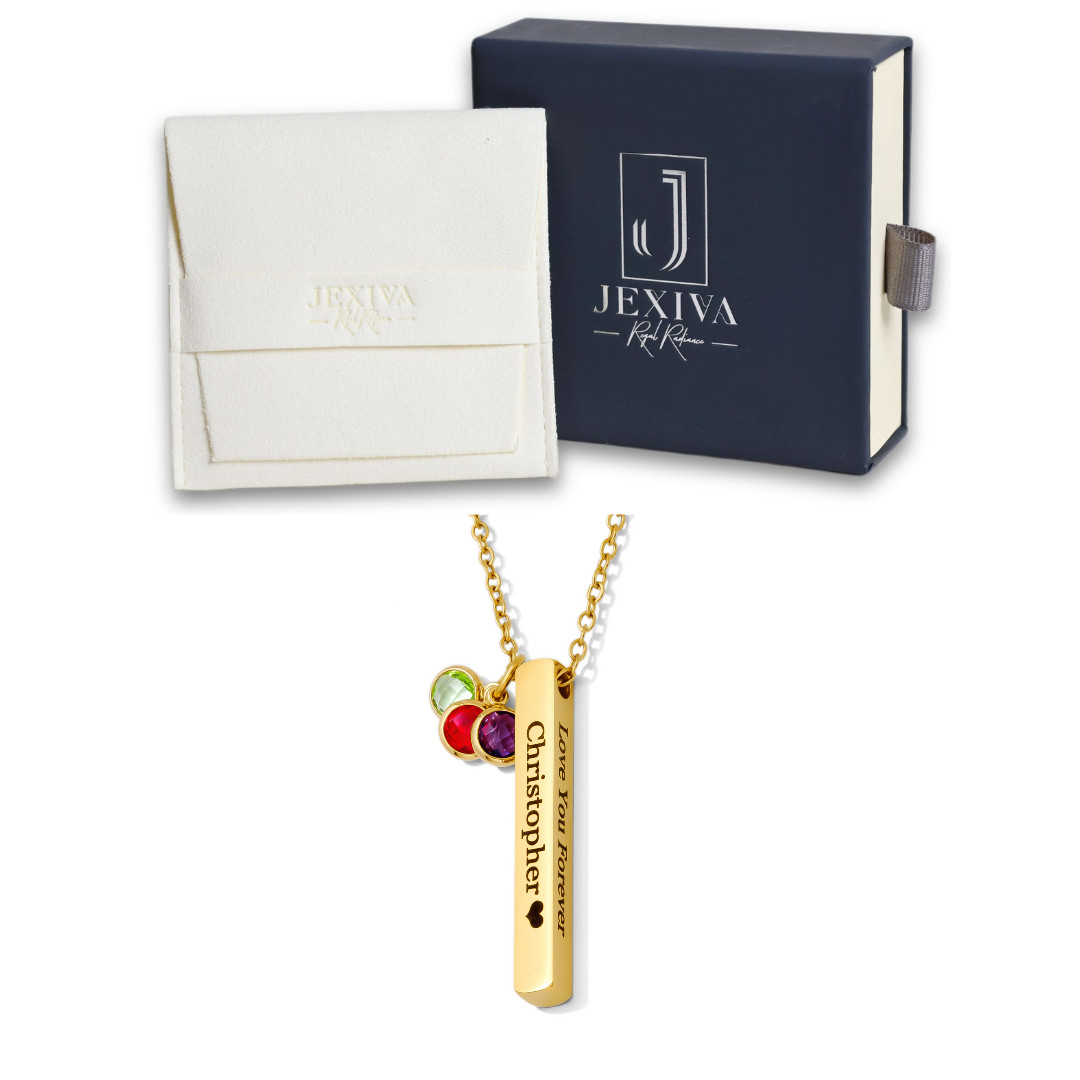 Personalized Name Engraved Bar Necklace for Women/Men
