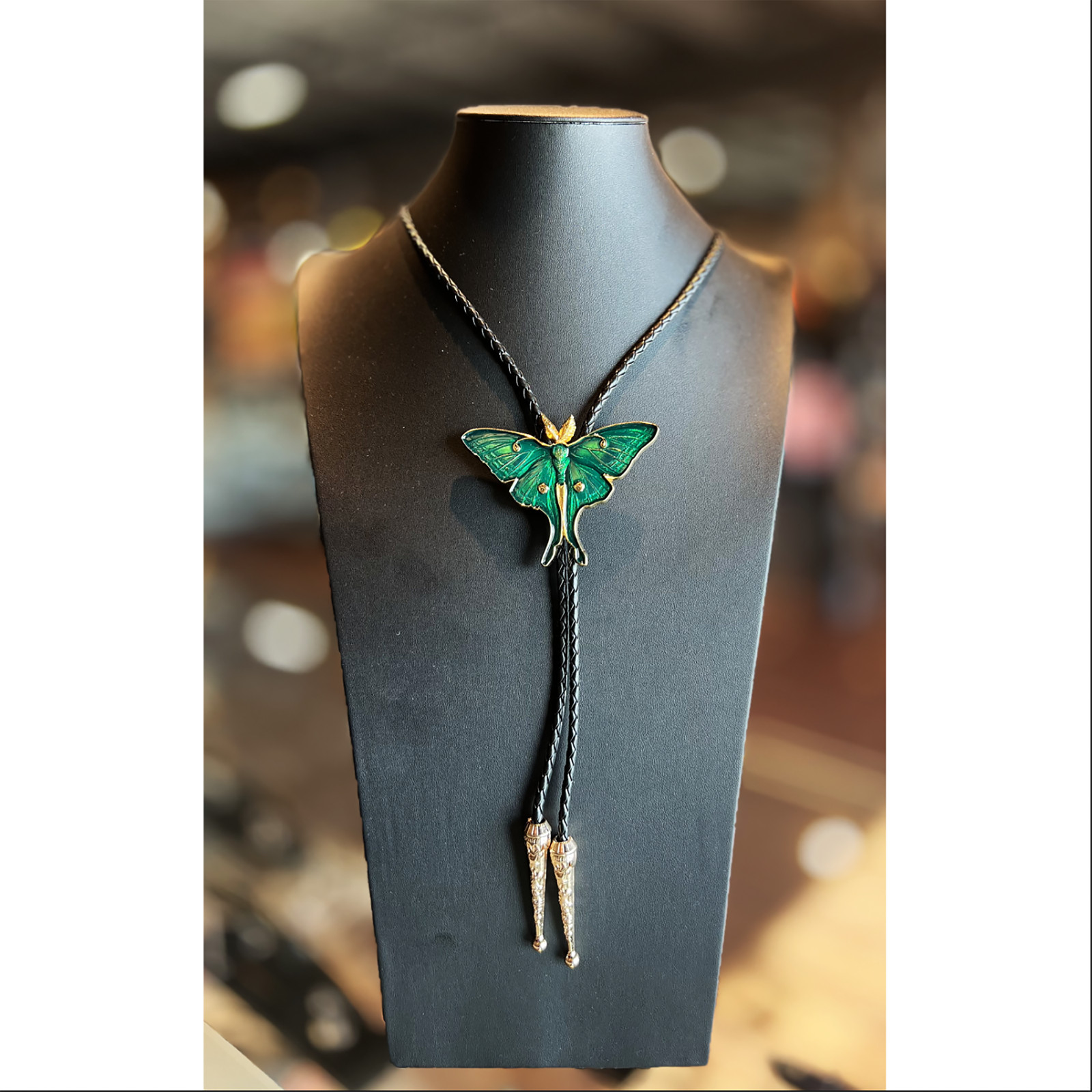 Bolo Tie Moth Green