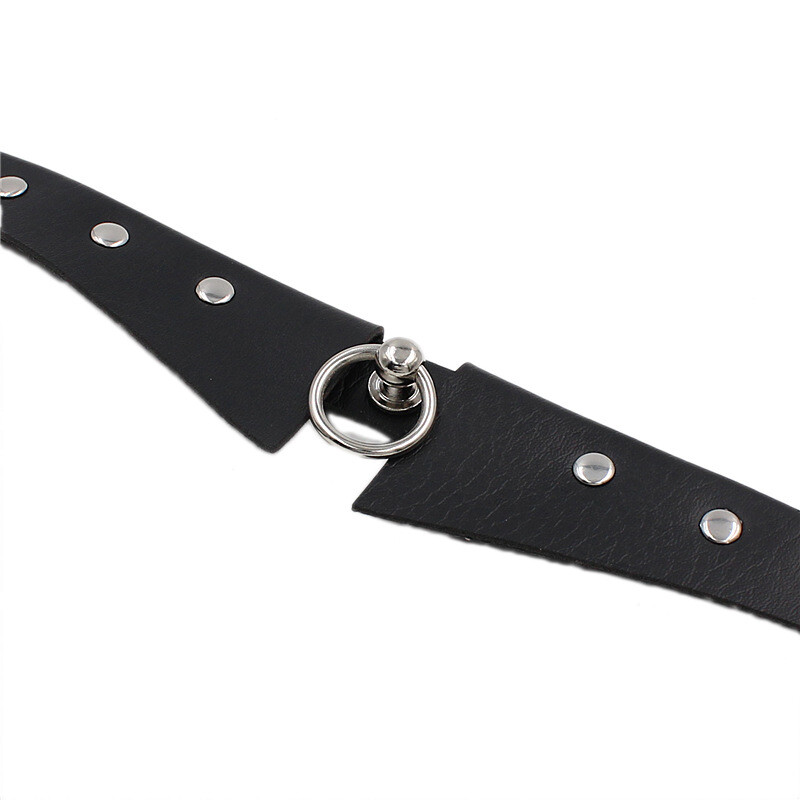 Gothic Punk Faux Leather Business Collar Choker Chick Necklace Band