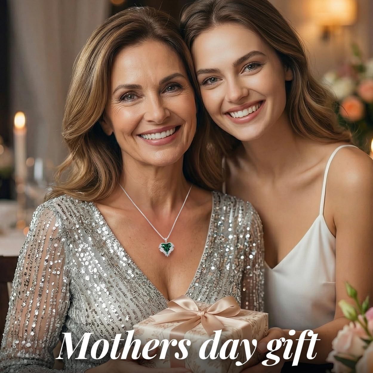 Angel Wings Heart Birthstone Pendant Necklace for Women – Meaningful Gift Idea