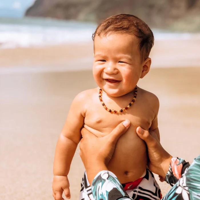 Fast RELIEF for Teething Baby NATURALLY 100% Baltic Amber Necklace Raw Multi