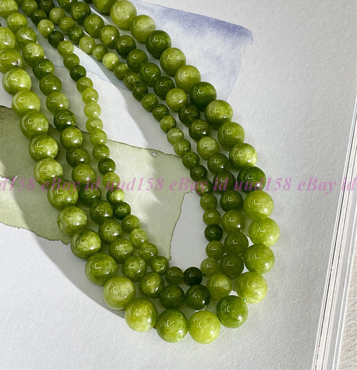 Green Jade Choker Delicate Stone Beads Necklace Crystal Dainty Healing Choker