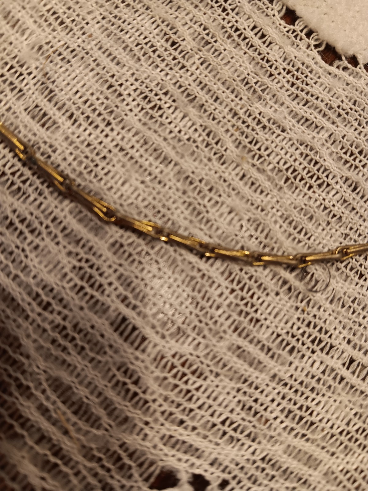 Gold Tone Bar Link Chain Necklace – Metal, Spring Ring Clasp, No Stone