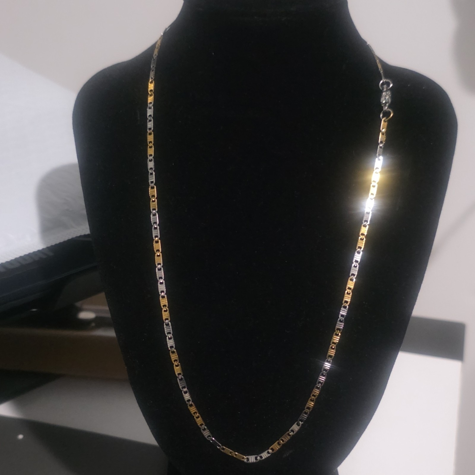 New 18inch Two-Tone Gold Filled Chain Necklace, 2.5mm, Lobster Clasp