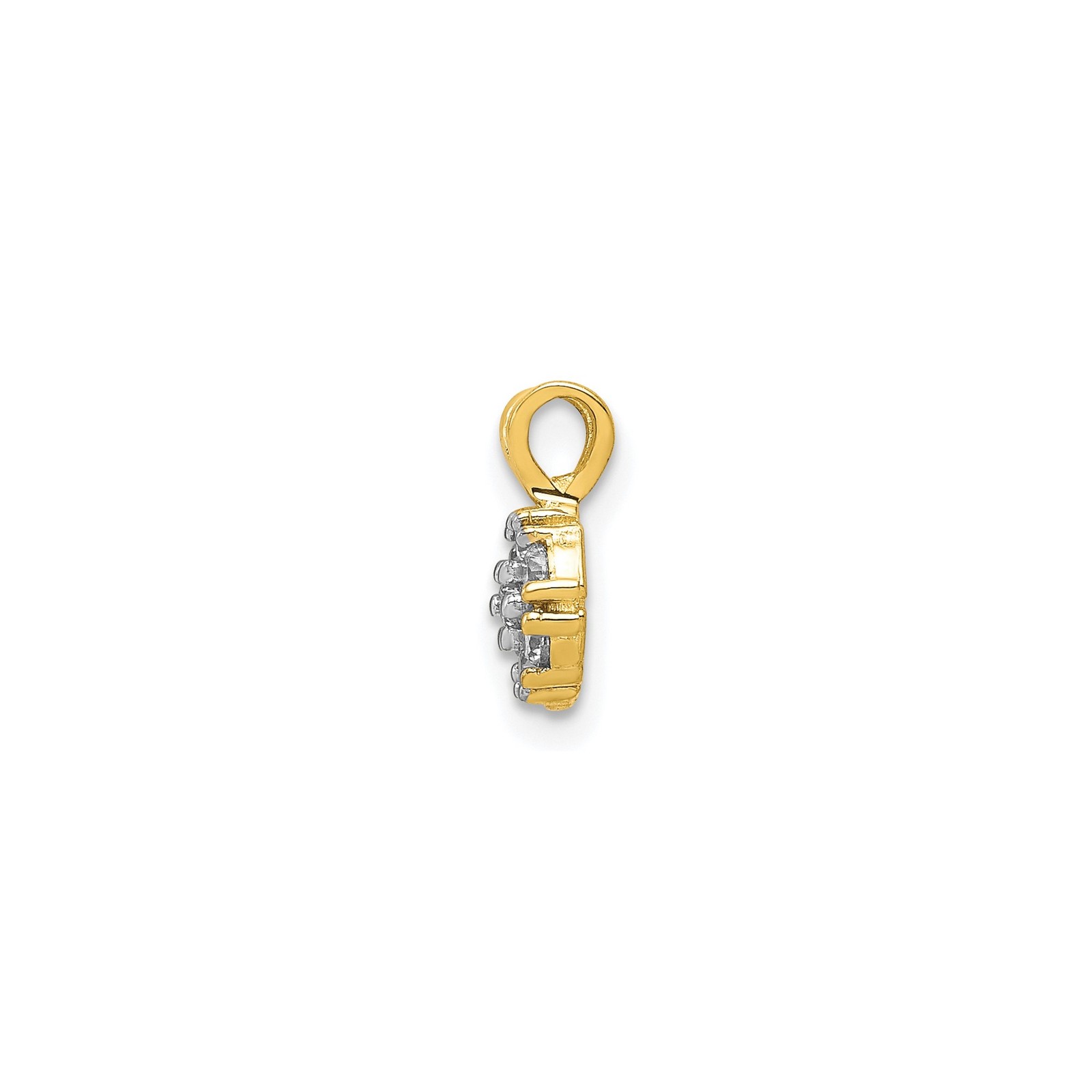 10k Yellow Gold Diamond Floral Pendant Cluster Necklace Charm for Women Jewelry