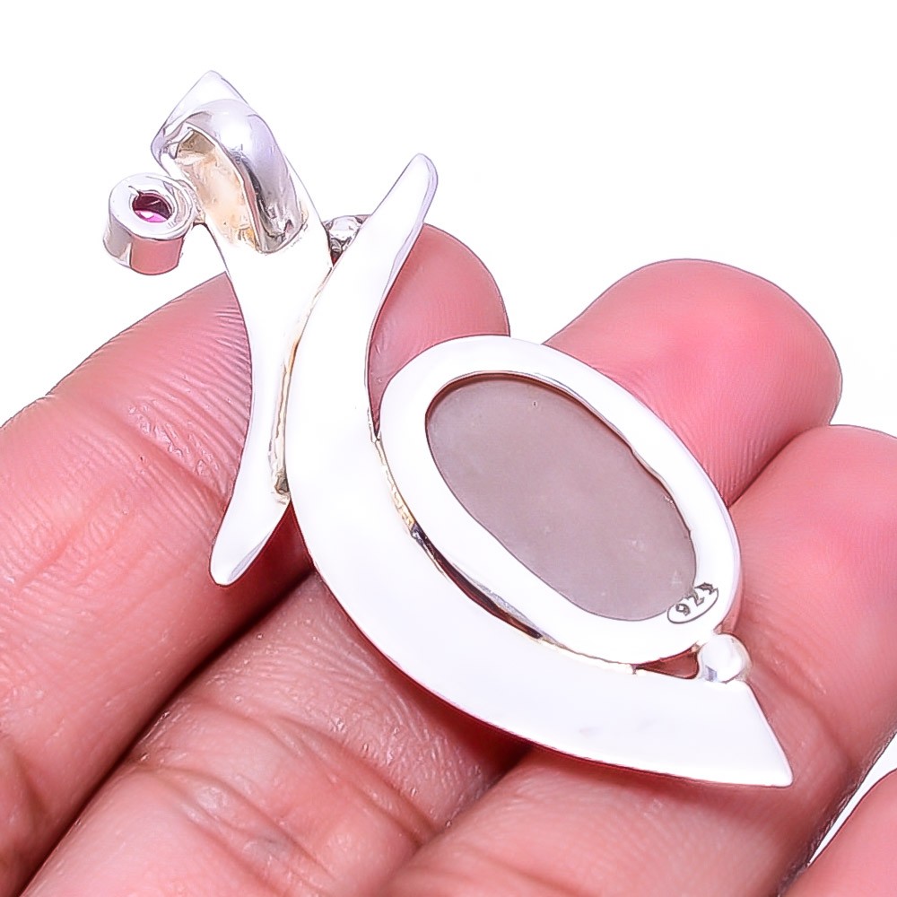 Moonstone – Sri Lanka 925 Sterling Silver Jewelry Pendant 2.15″ P_9389_156_6