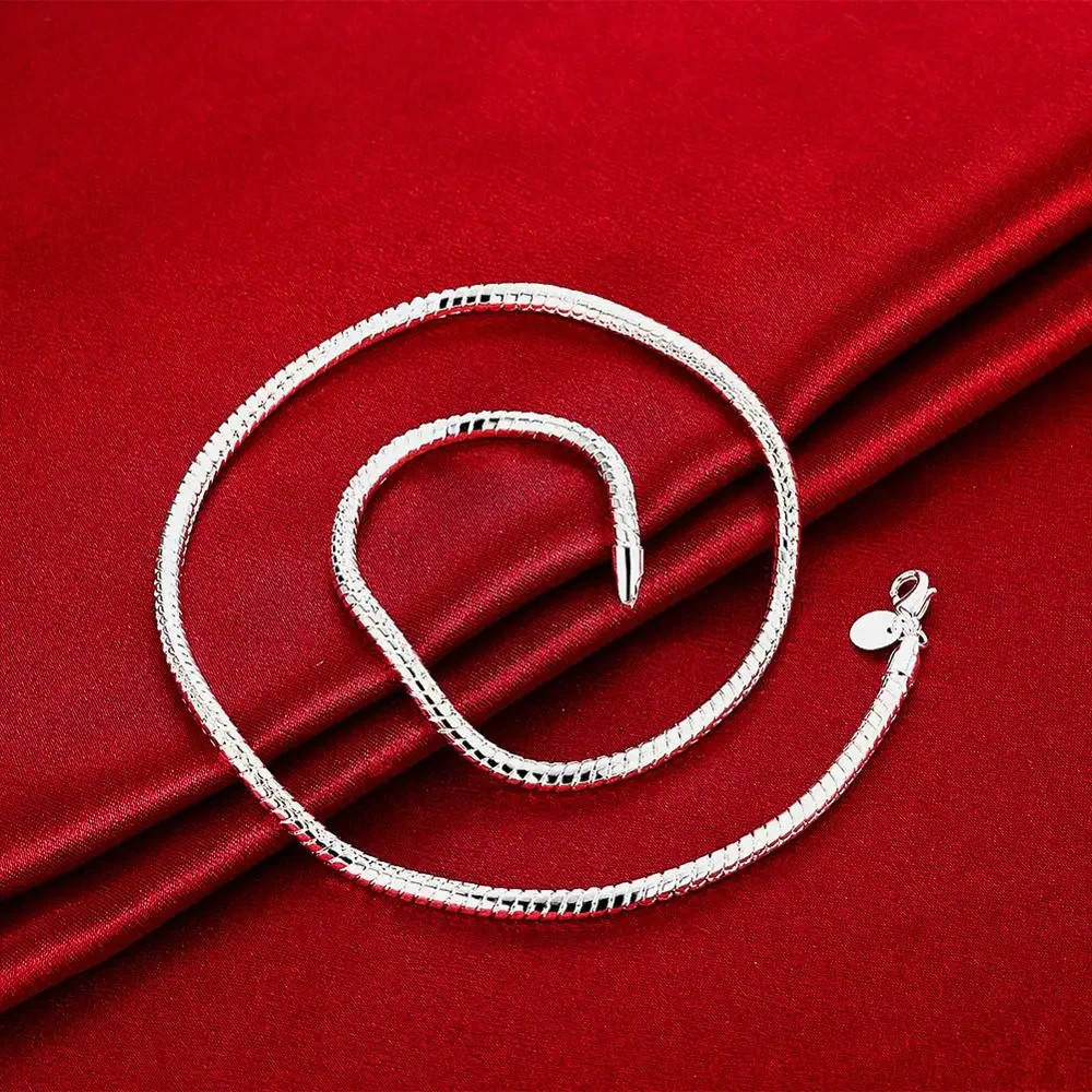 Silver Color 16/18/20/22/24/26/30 Inch Snake Chain Bracelet Necklace Sets For