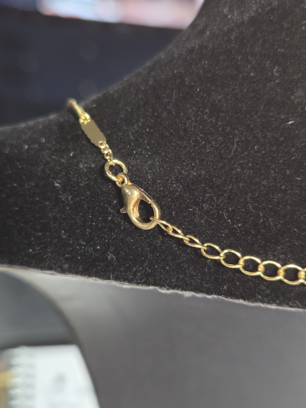 Gold Tone Textured Bar Station Chain Necklace 17-20″ Adjustable Great Layering
