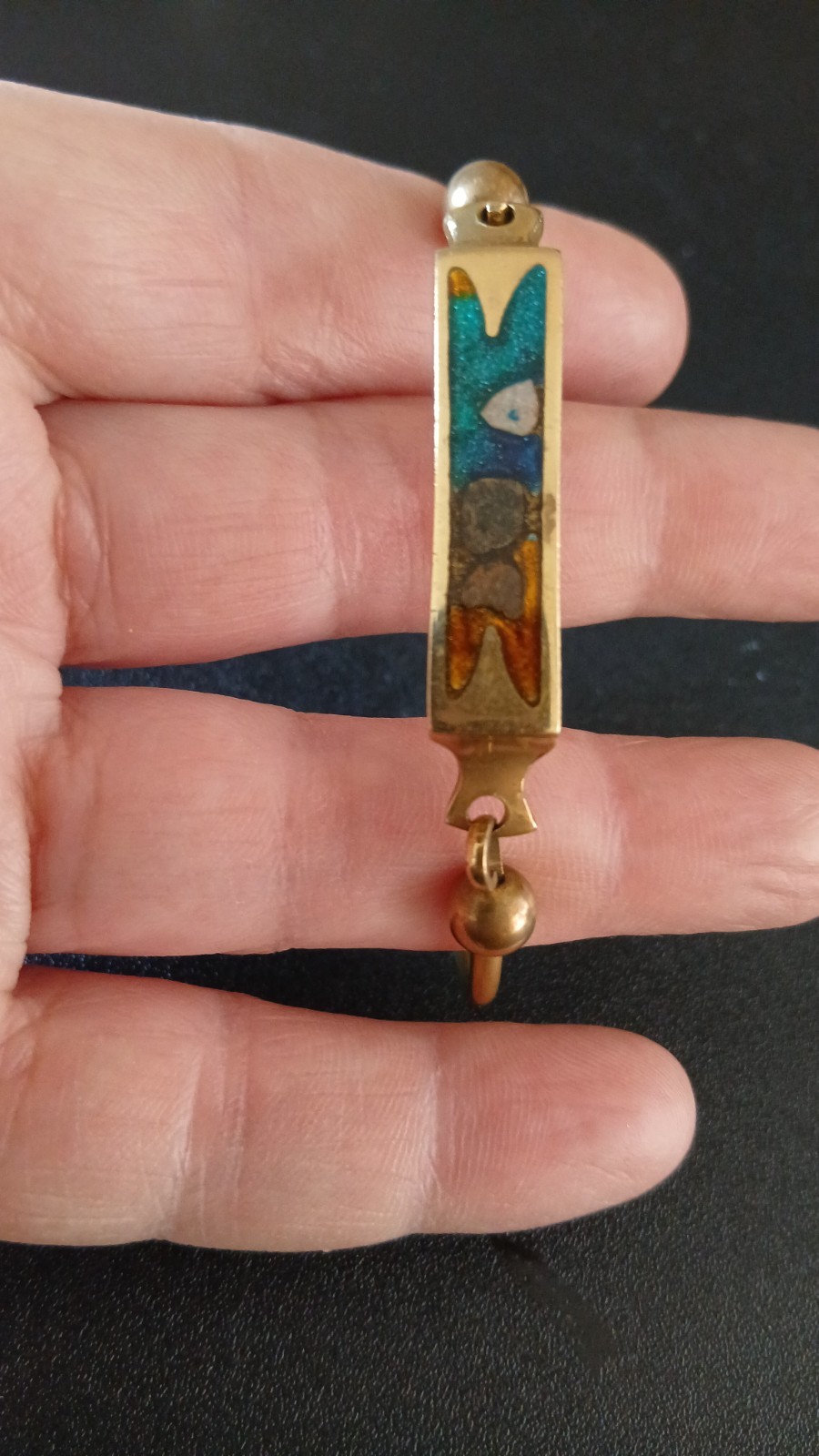 Brass Necklace And Bangle With Beautiful Enamel Design Hook Clasp