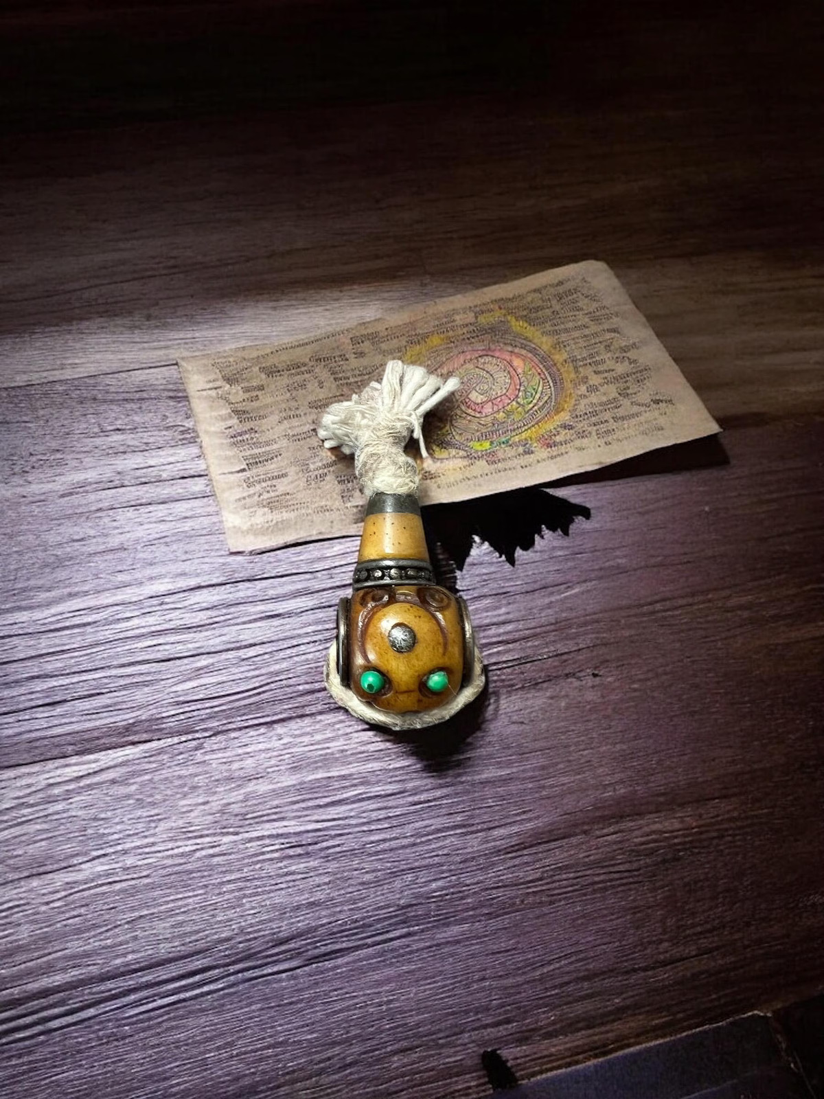 Hand-Carved Nepal Tibet Yak Bone Guru Bead for Mala Prayer Beads
