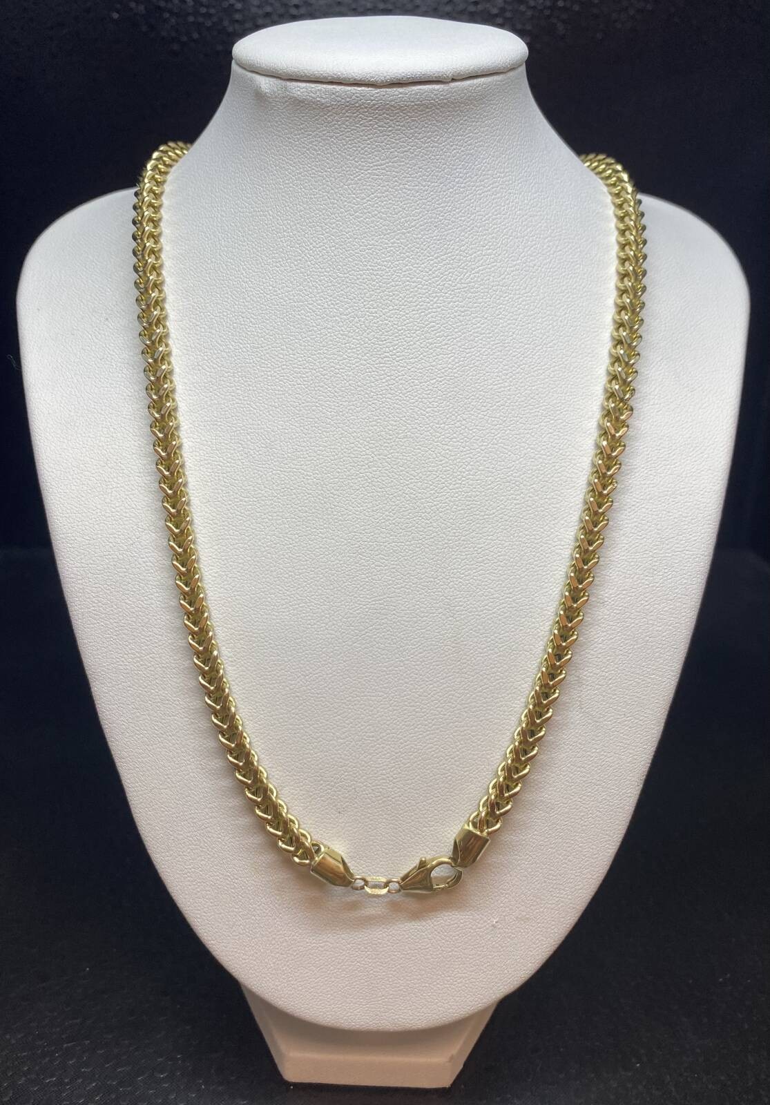 10K Franco Box Style Yellow Gold Necklace -L-27″, W-4.5mm-B6-4D