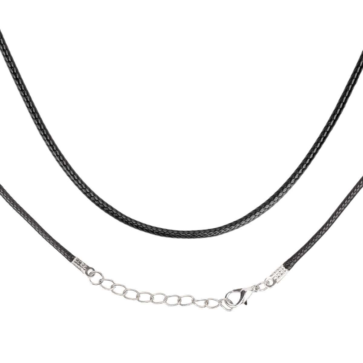10-50PCS Black Waxed Necklace Cord for Jewelry Making Braided Leather Rope Chain