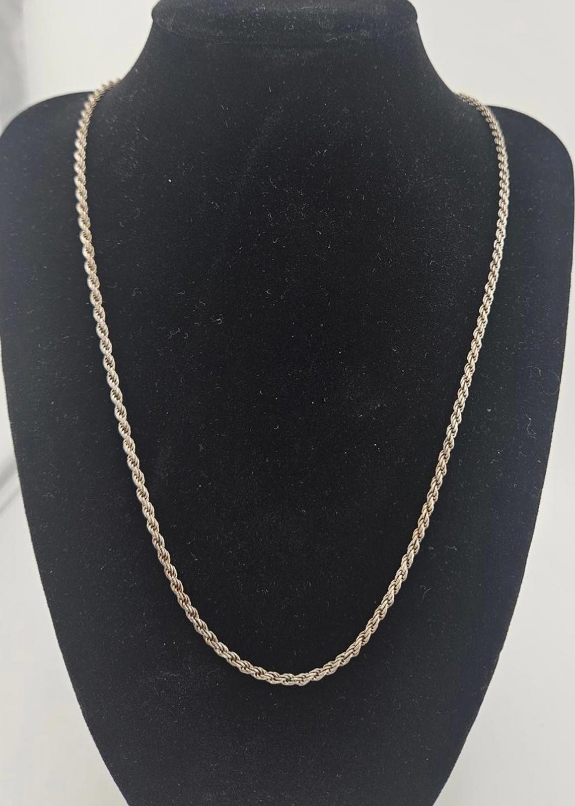 18in Sterling Silver 2.2mm Rope Necklace Chain