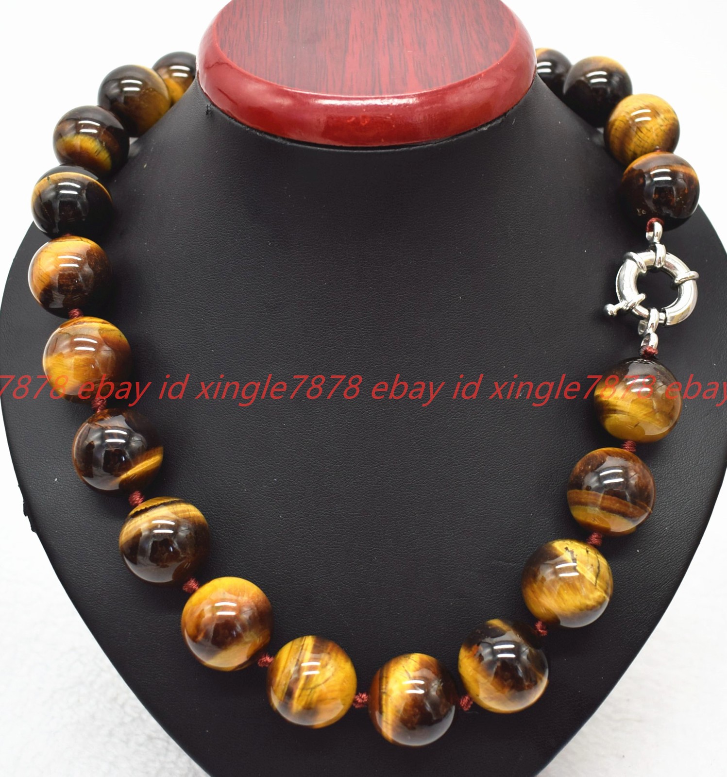 Huge Natural 18/20mm Yellow Tiger’s Eye Gemstone Round Beads Necklace 16-32in