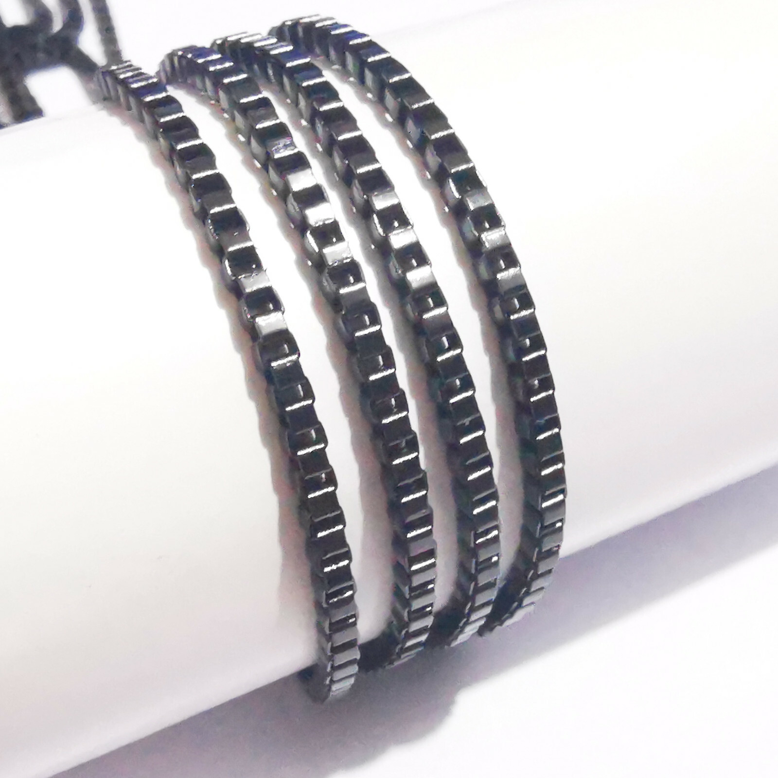 In bulk Venetian/Box chain 2.0mm/2.4mm stainless steel black box chain 3m 5m 10m