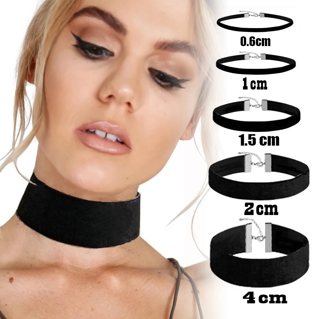 Korean Fashion Womens Accessoires Punk Gothic Soft Black Velvet Choker Necklace