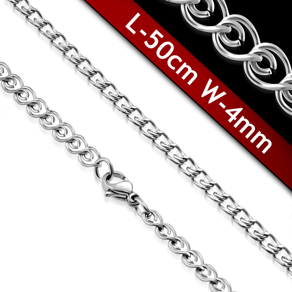 L-50cm(19.68 in) W-4mm | Stainless Steel Spiral Circle Link Chain