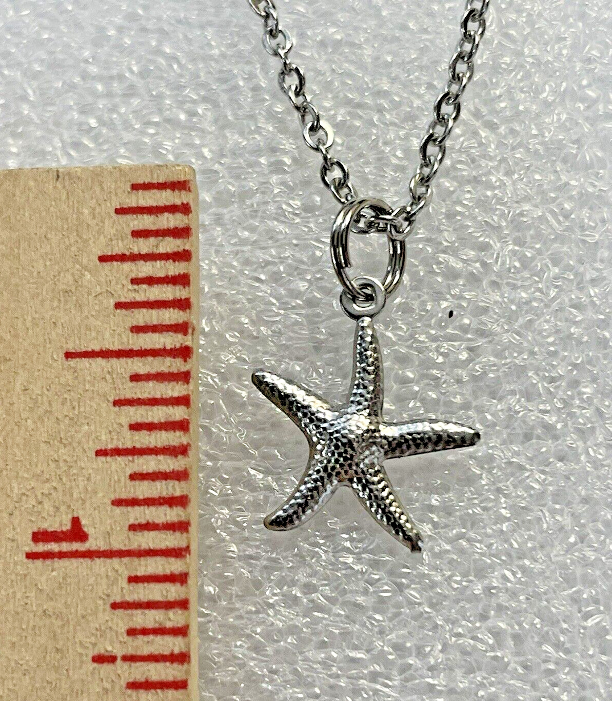 STARFISH Dainty Silver Necklace 20” Stainless Coastal Fashion Jewelry Sea NEW