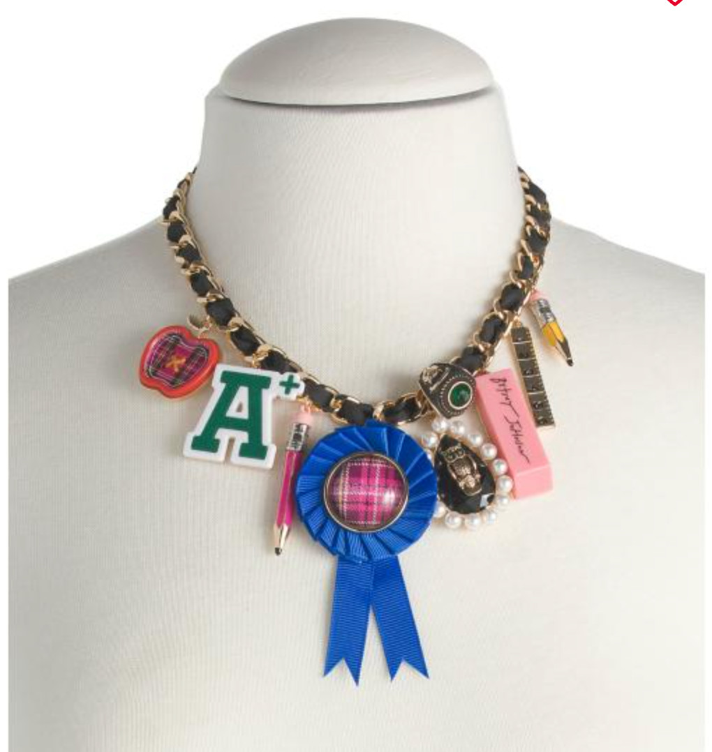 NWT BETSEY JOHNSON BEST IN CHARM STATEMENT NECKLACE