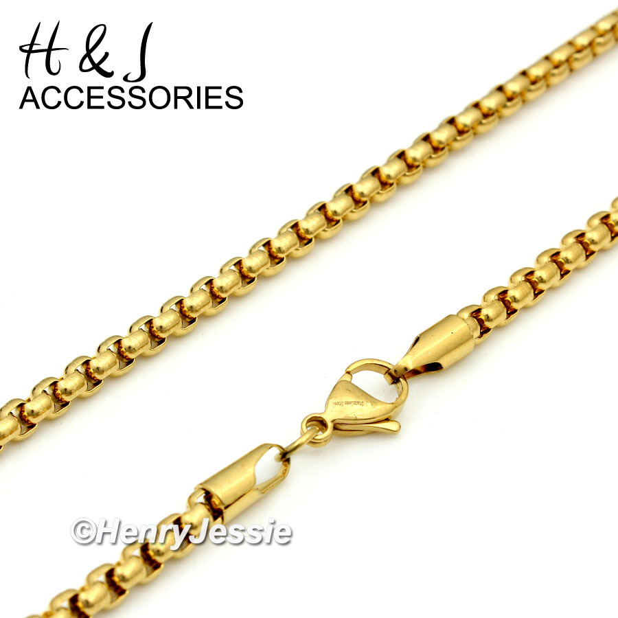 18-36″Stainless Steel 3mm Gold Plated Box Chain Bible Verse Bullet Pendant*G99