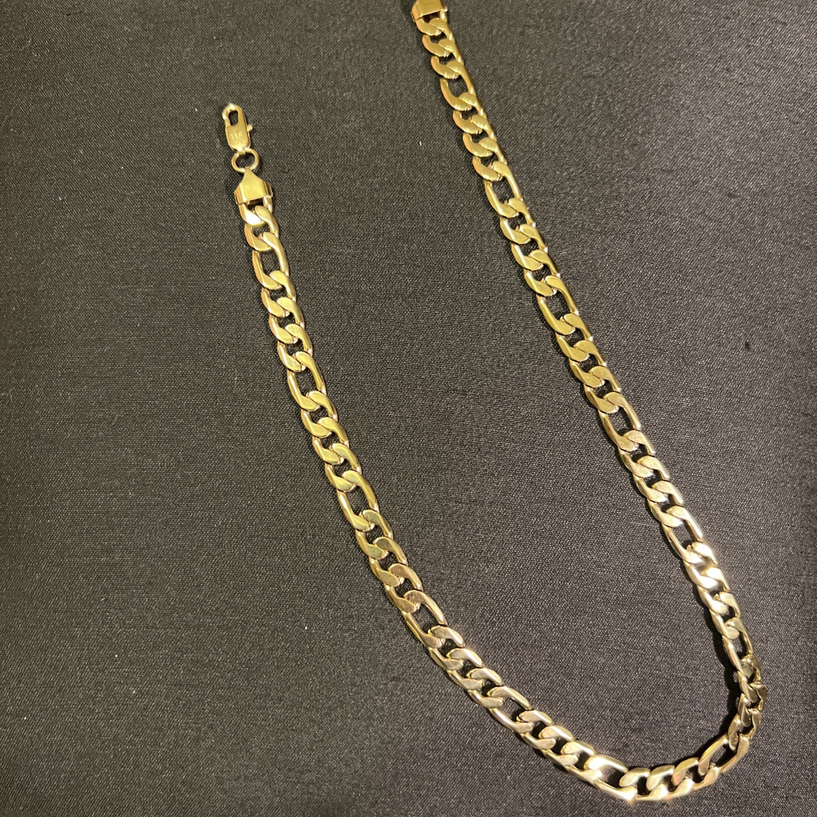 18INCH 6MM 14KT GOLD ELECTROPLATED 10x FIGARO HIGH QUALITY