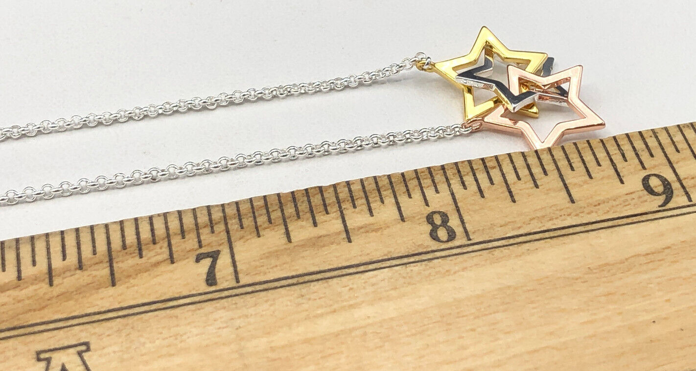 Katie Loxton Necklace 18 inch FLORENCE STARS Multi Gold Silver Plated Dainty NWT