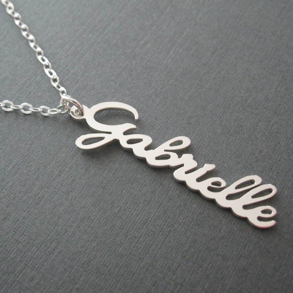 Personalized Vertical Name Pendant Necklace Custom Handmade Necklace for Women