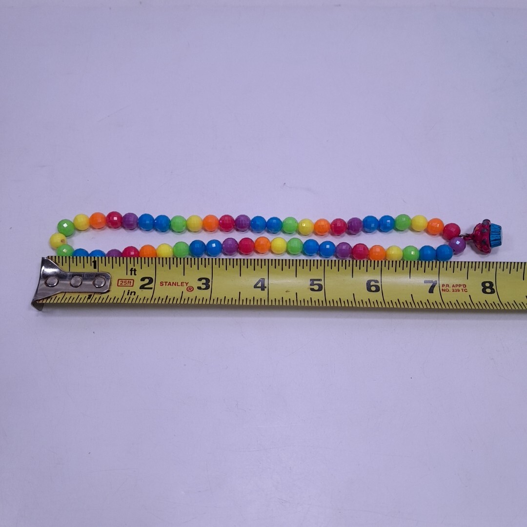 Beaded Necklace Braclete Cupcake Costume Jewlery Rainbow Cute Fun Adults Kids