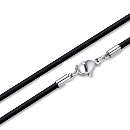 Waterproof Braided Leather Chain Cord Necklace with Stainless Steel Clasp