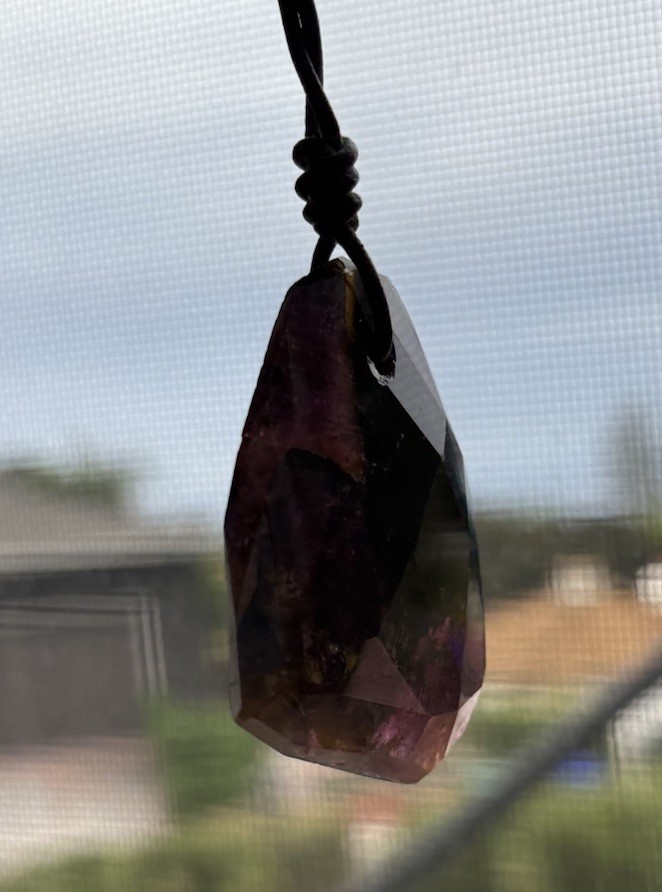 Chan Luu Necklace Natural Bi-Color Tourmaline Pendant Artisan Signed Jewelry NWT
