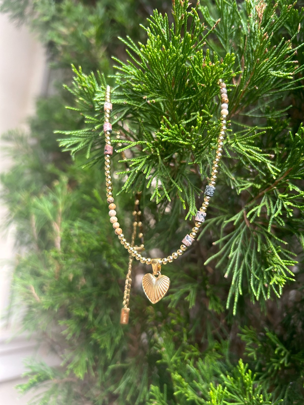 Gold Heart Pendant Necklace Women Dainty Adjustable Boho Vintage Jewelry Gift