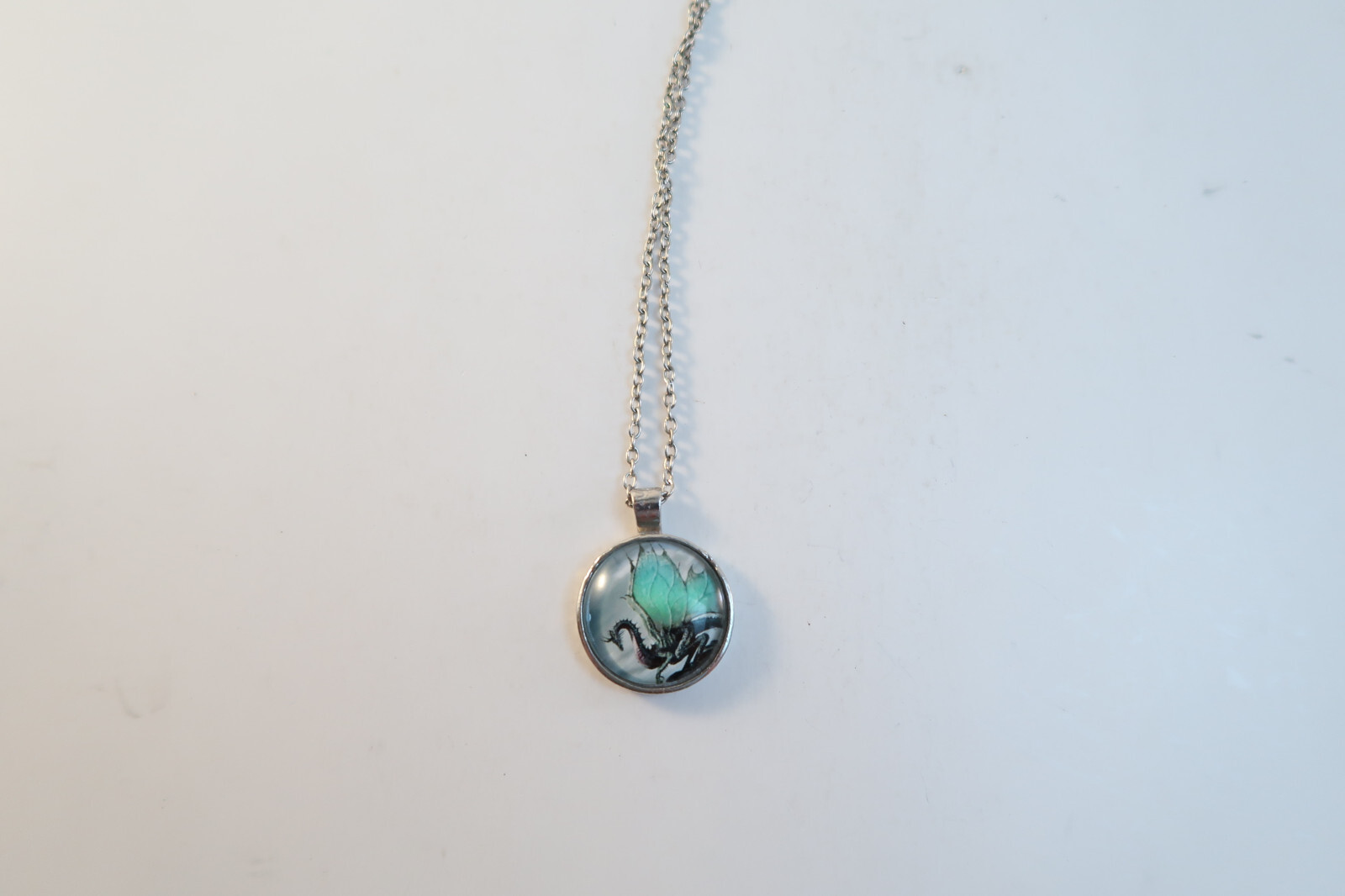 Dragon Fantasy Themed Silver Necklace – Unisex Adult Clothing Accessory Pendant