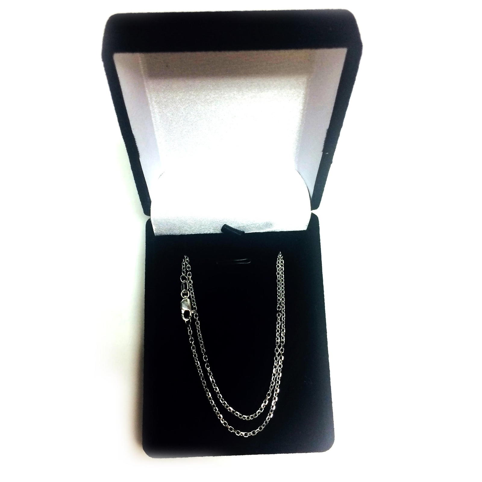 14k White Real Gold Forsantina Chain Necklace, 1.9mm, 16″