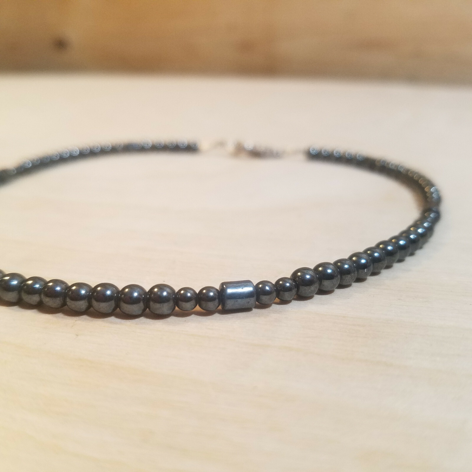 Hematite Choker Necklace Black Fashion Costume Punk Jewelry 6.5 in- Swanky Barn