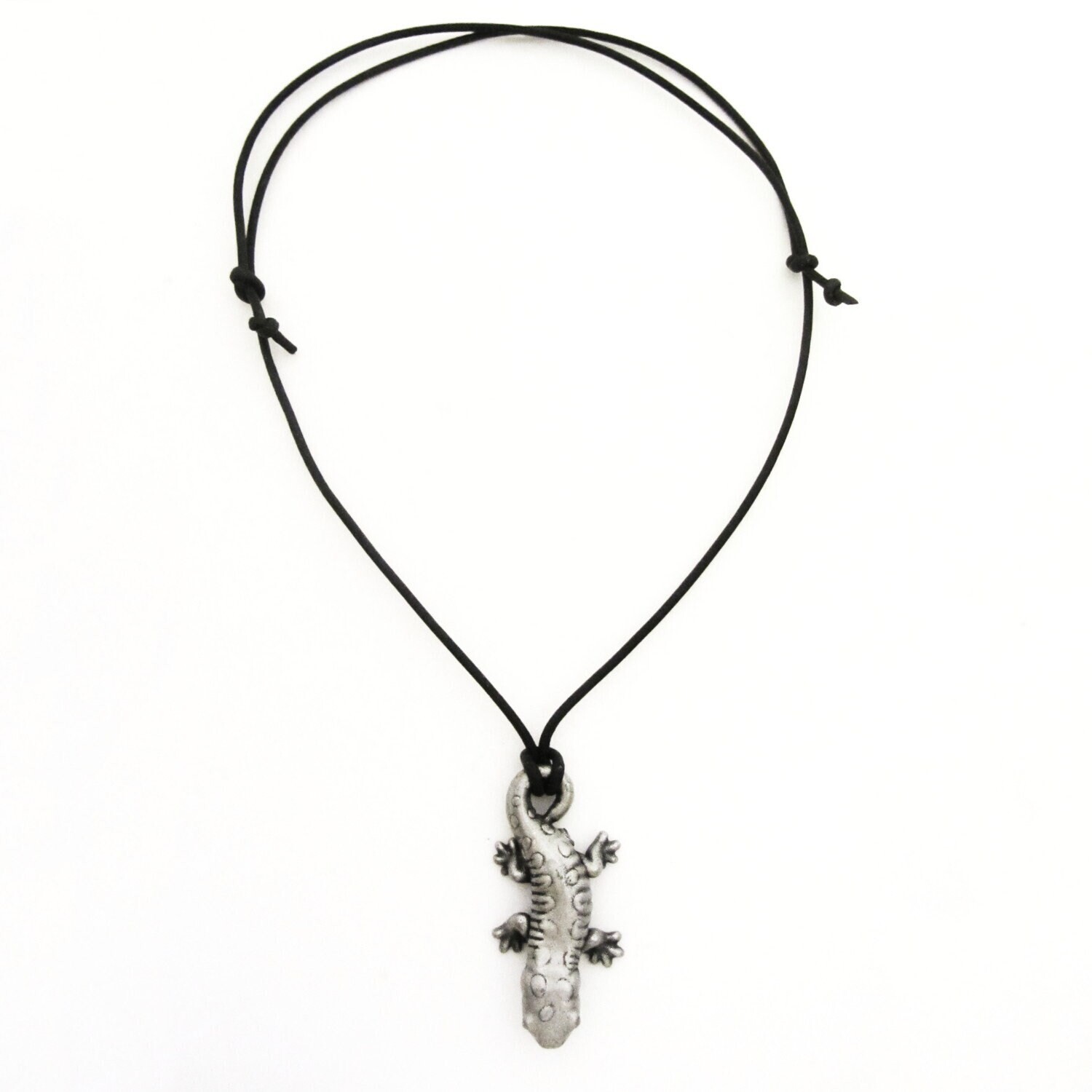 Spotted Salamander Adult and Larva Necklace – Articulating Salamander Pendant
