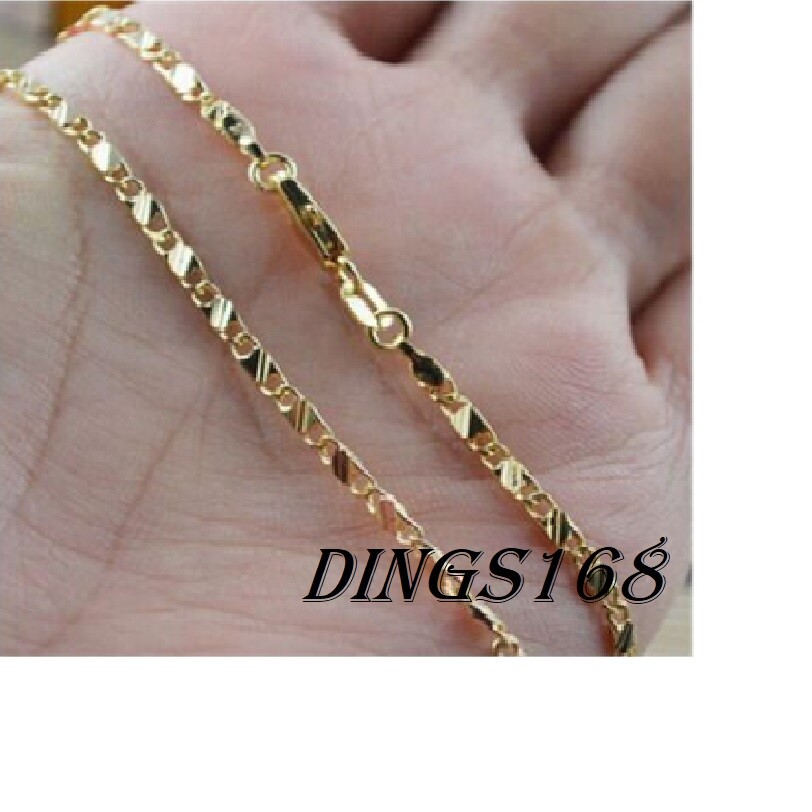 Genuine 18K Gold Filled Tarnish-Resistant 2.2mm 16 inch Flat Necklace Chain S038