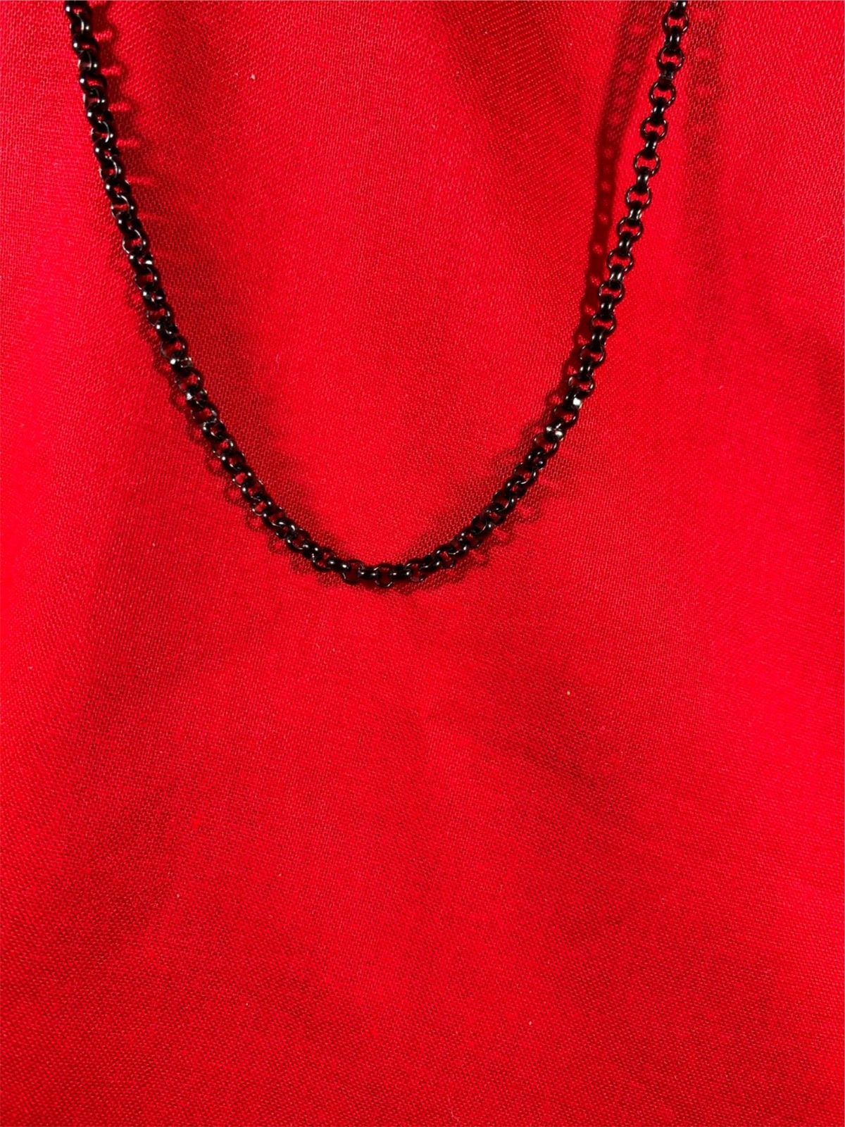 34 INCH GOLD, SILVER,BLACK PLATED 3MM ROLO LINK STAINLESS STEEL CHAIN-USA SELLER