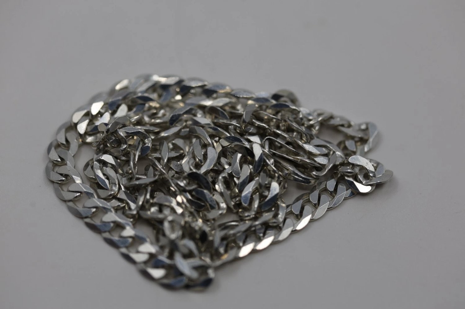 Sterling Silver 6mm Curb Chain Necklace 20 Inch 925 Italy Flat Link 36g Boxed