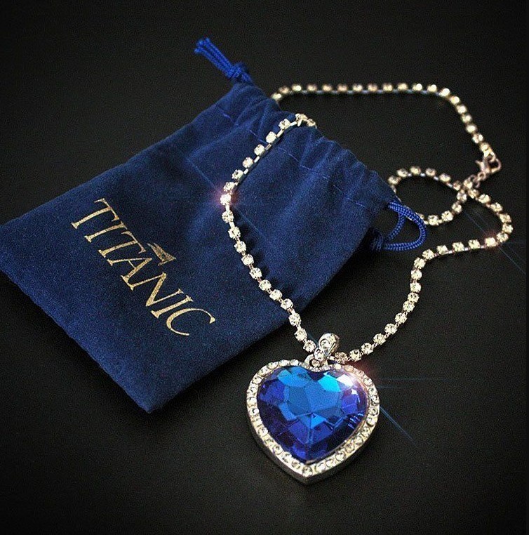 Blue Titanic Heart of the Ocean Crystal Pendant Necklace Rhinestone Jewelry
