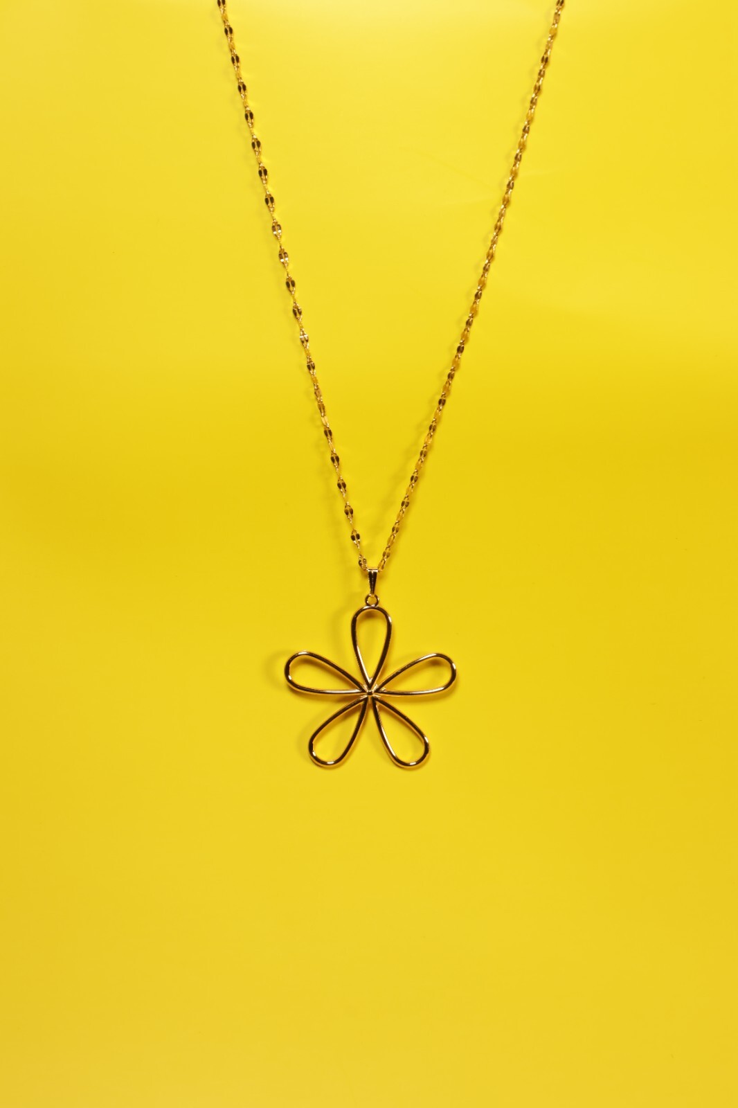 Cadena Para Mujere Con Flor De Margarita De Acero Inoxidable Chapada En Oro 18k