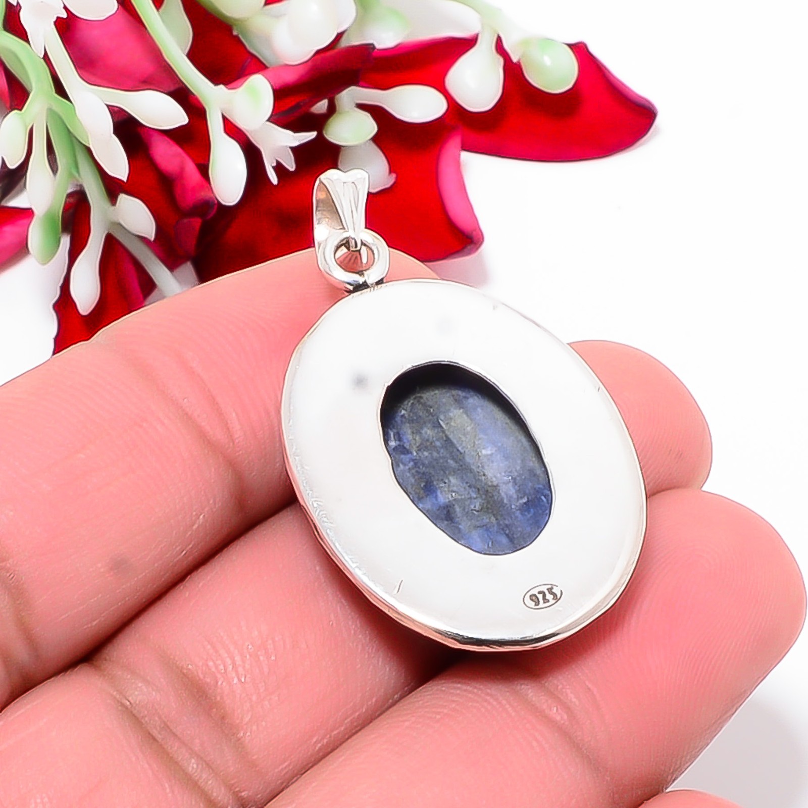 Kyanite – Nepal Designer Handmade 925 Sterling Silver Pendant 1.56″ P10462123410