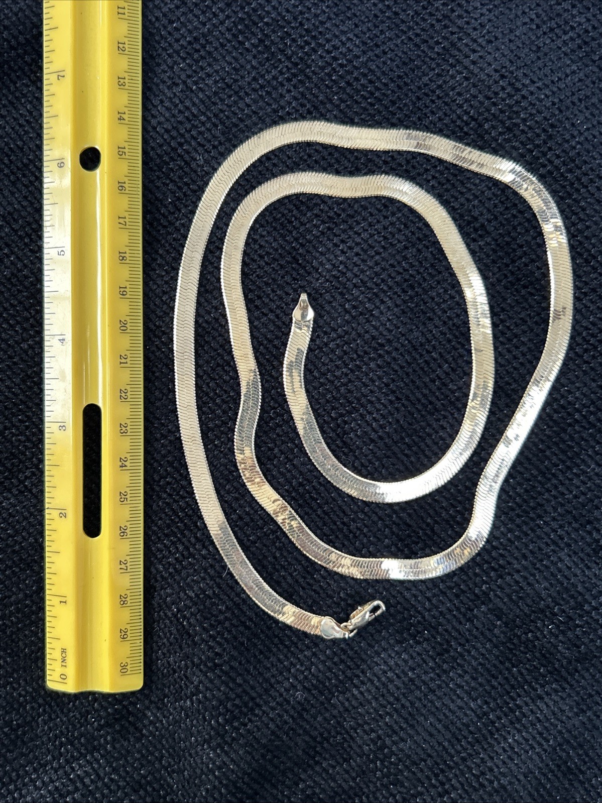 Bright Gold Plated 30” Herringbone Chain Necklace For Men Or Women 4mm Unisex